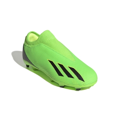 adidas Buty piłkarskie X Speedportal.3 LL FG (bez sznurówek, do twardych nawierzchni) zielone dziecięce